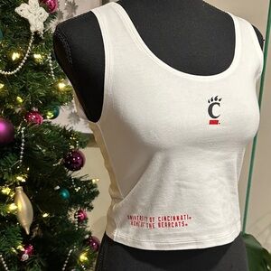 *CHAMPION* White University of Cincinnati Bearcats Crop Tank Top Size Medium